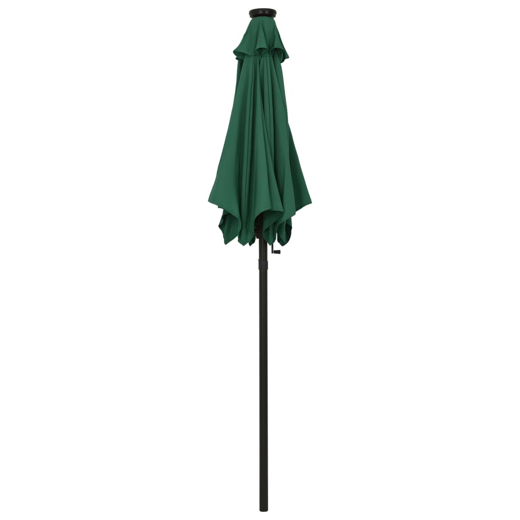 Ombrellone da Giardino con Luci LED Verde 200x211 cm Alluminio | homemem39