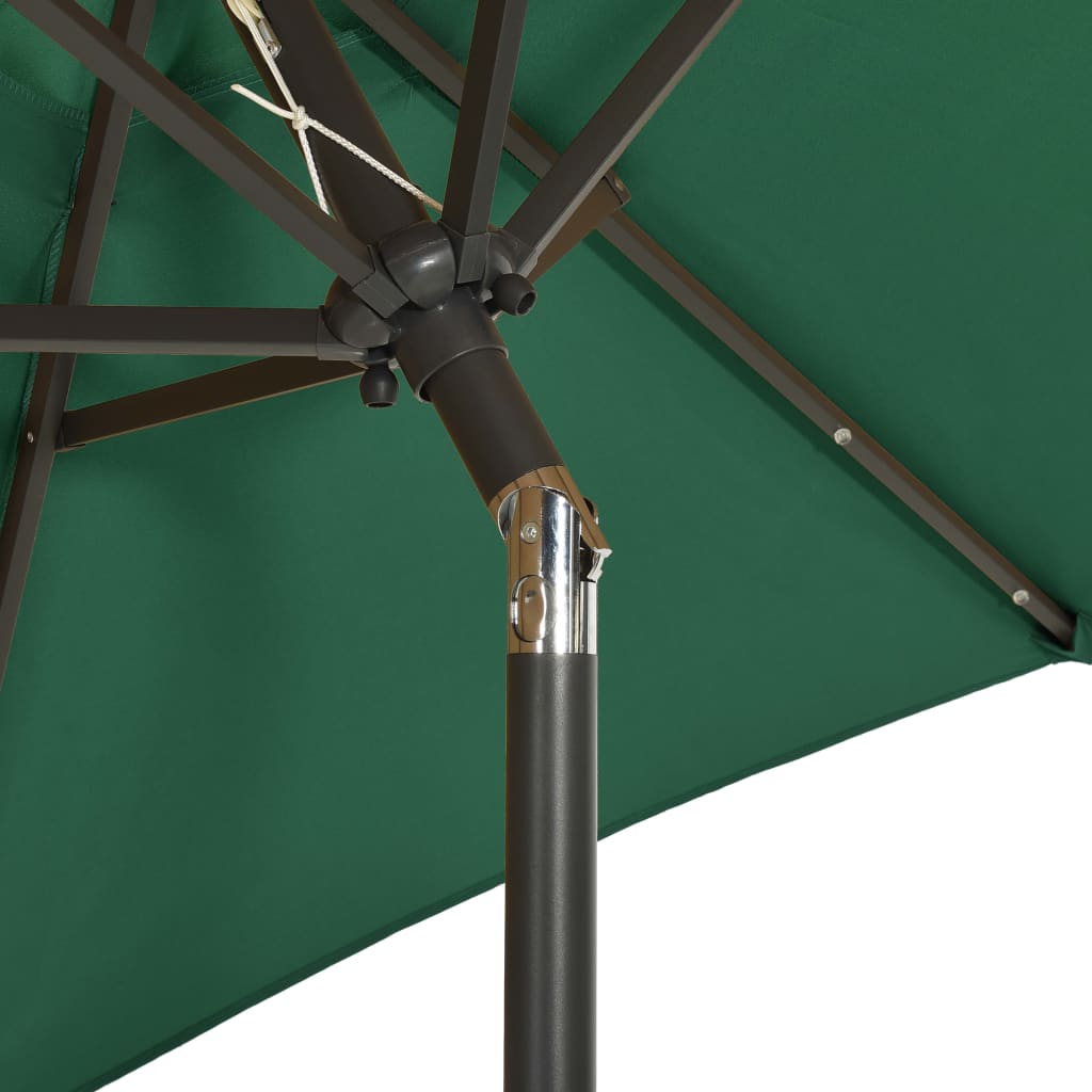 Ombrellone da Giardino con Luci LED Verde 200x211 cm Alluminio | homemem39