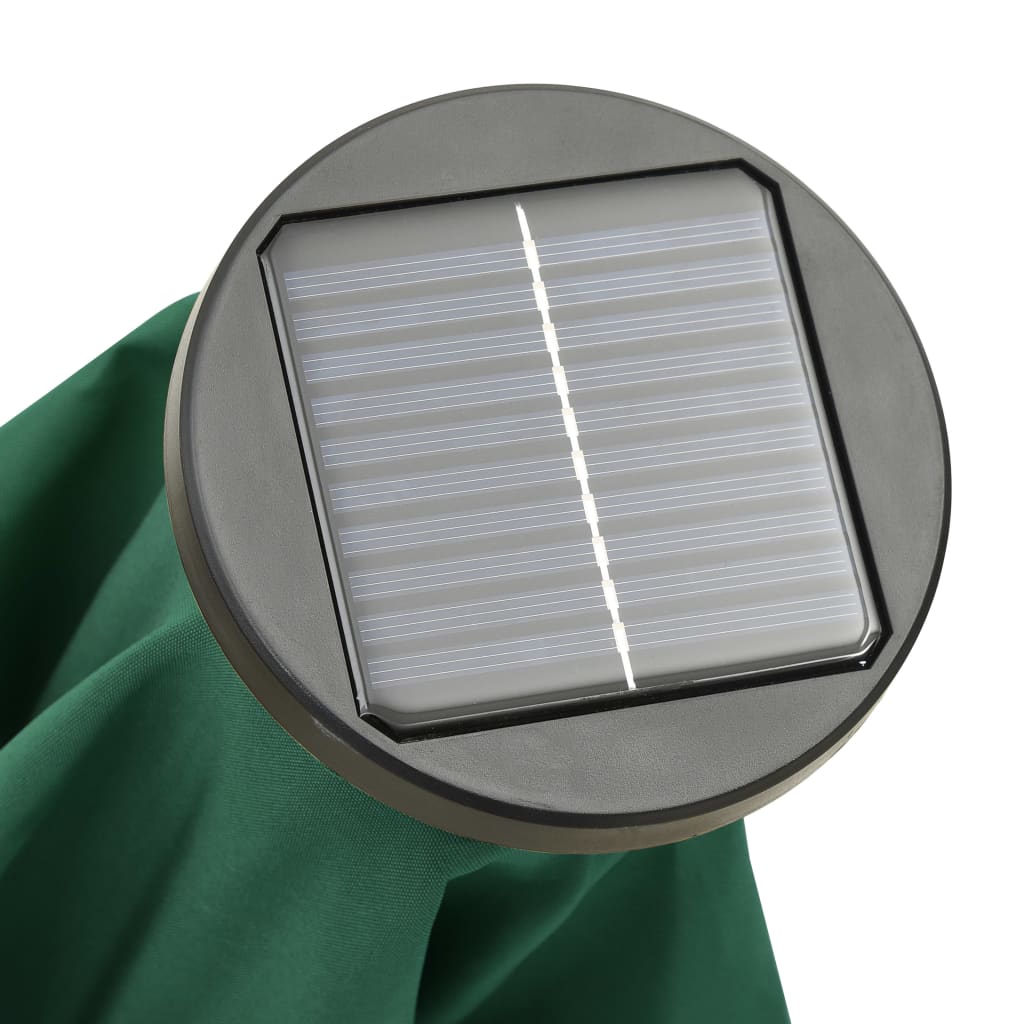 Ombrellone da Giardino con Luci LED Verde 200x211 cm Alluminio | homemem39