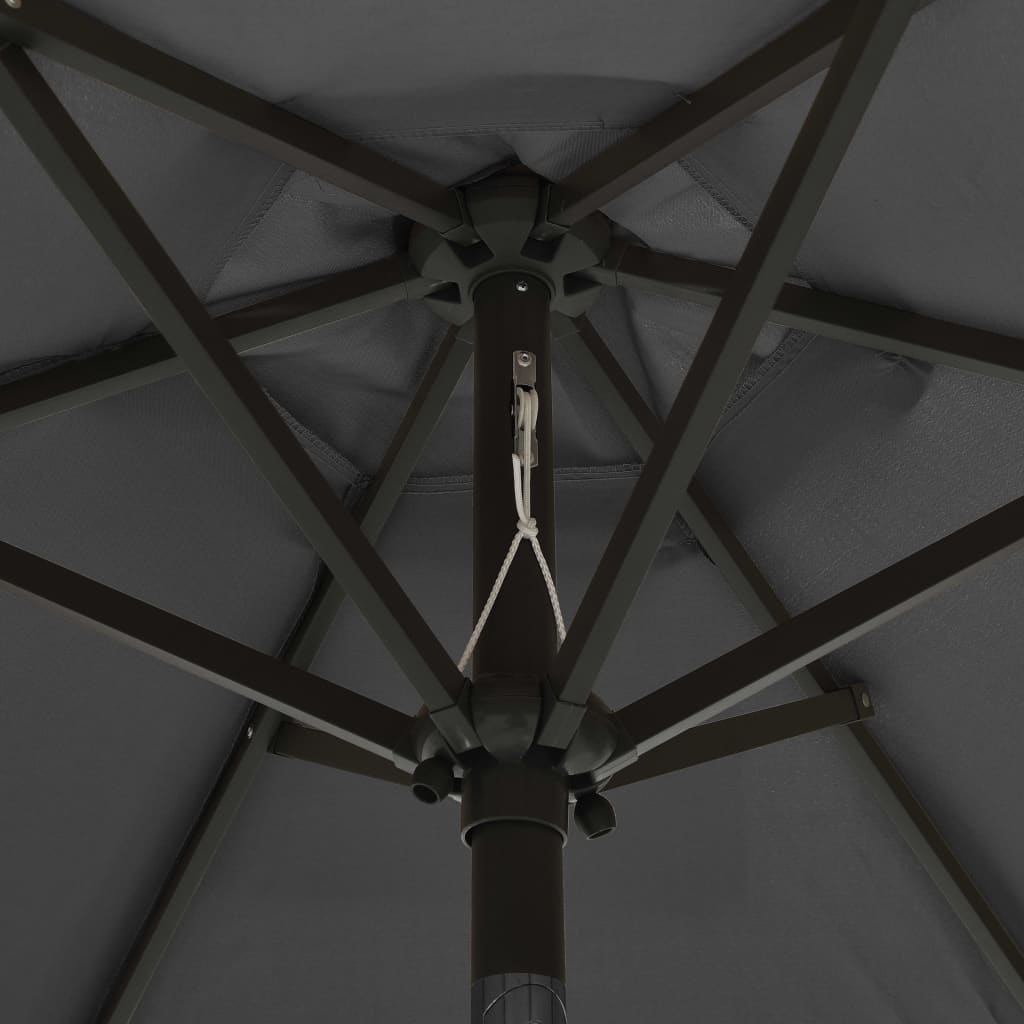 Ombrellone con Luci LED Antracite 200x211 cm in Alluminio | homemem39
