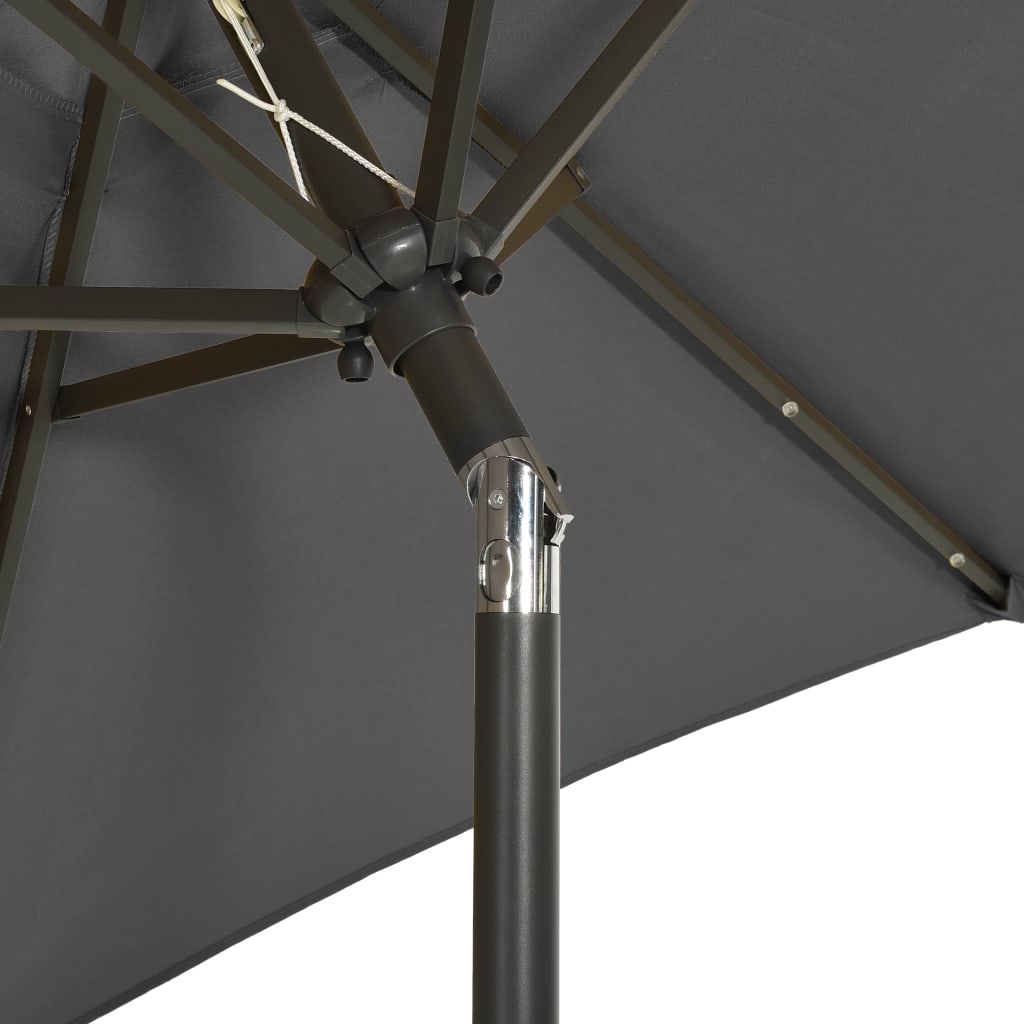 Ombrellone con Luci LED Antracite 200x211 cm in Alluminio | homemem39