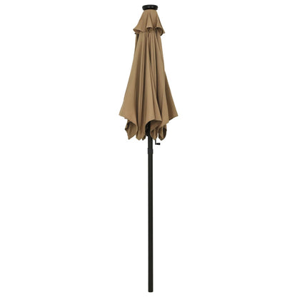 Ombrellone da Giardino con LED Tortora 200x211 cm in Alluminio | homemem39
