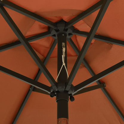 Ombrellone con Luci LED Terracotta 200x211 cm in Alluminio | homemem39
