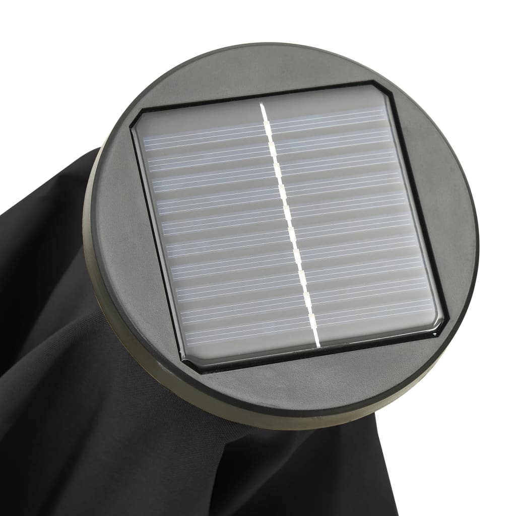 Ombrellone da Giardino con Luci LED Nero 200x211 cm Alluminio | homemem39