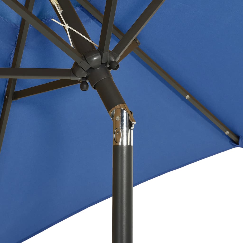 Ombrellone con Luci LED Azzurro 200x211 cm in Alluminio | homemem39