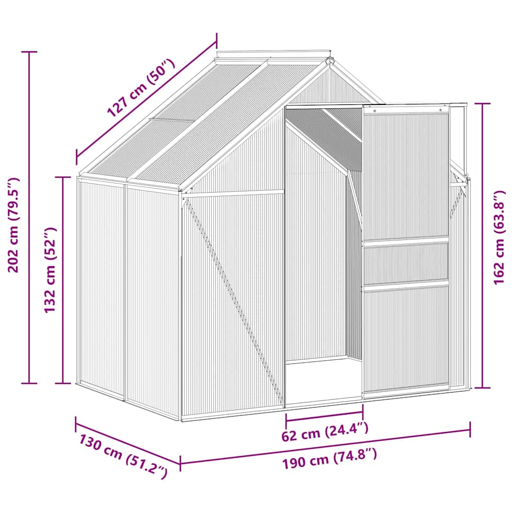 Serra Antracite in Alluminio 2,47 m²