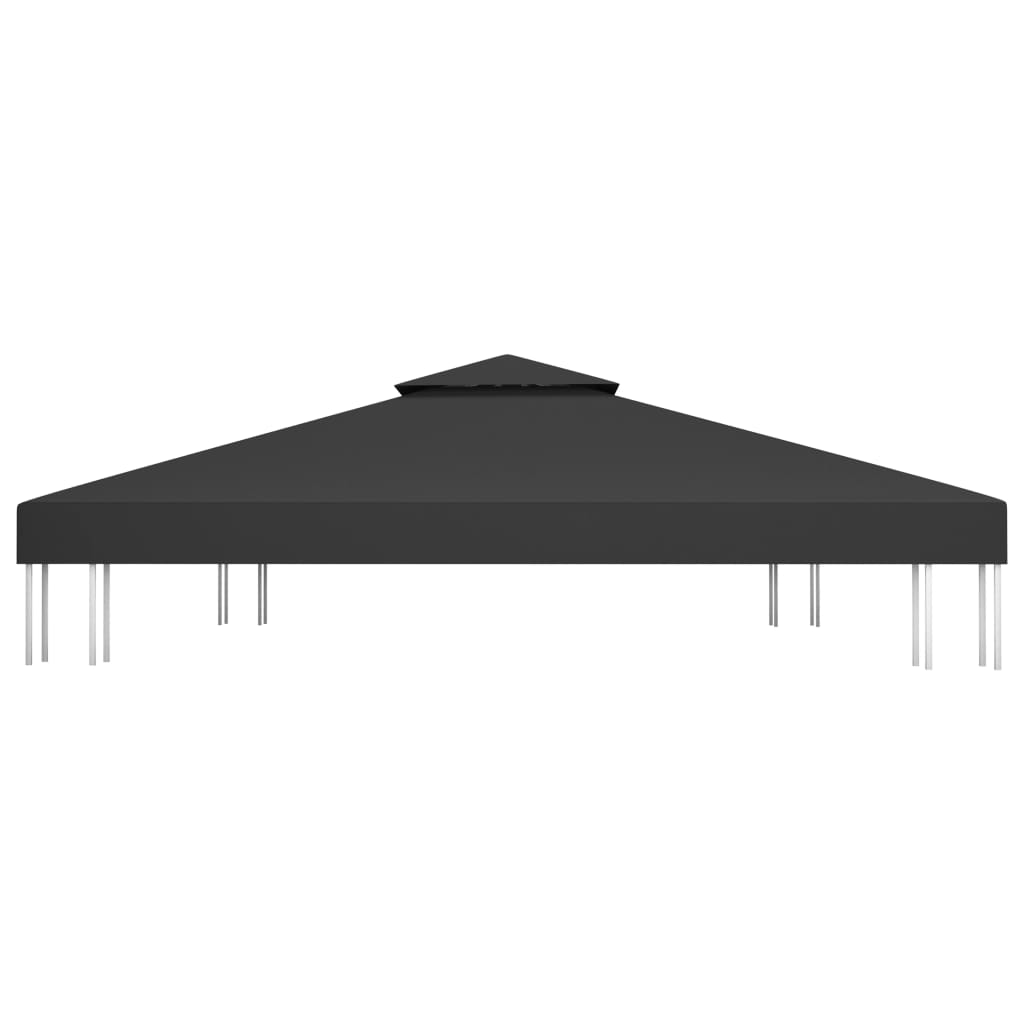 Copertura Superiore per Gazebo a 2 Strati 310 g/m² 4x3 m Nera - homemem39