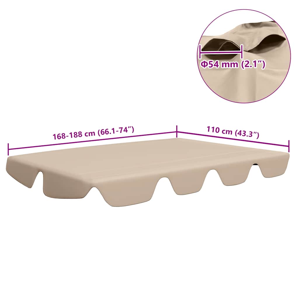 Baldacchino per Dondolo Giardino Beige 188/168x145/110 cm