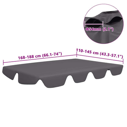 Baldacchino per Dondolo Giardino Antracite 188/168x145/110cm