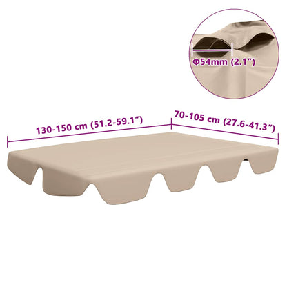 Baldacchino per Dondolo Giardino Beige 150/130x105/70 cm