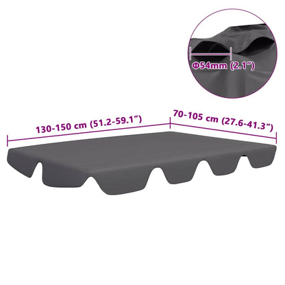 Baldacchino per Dondolo Giardino Antracite 150/130x105/70 cm