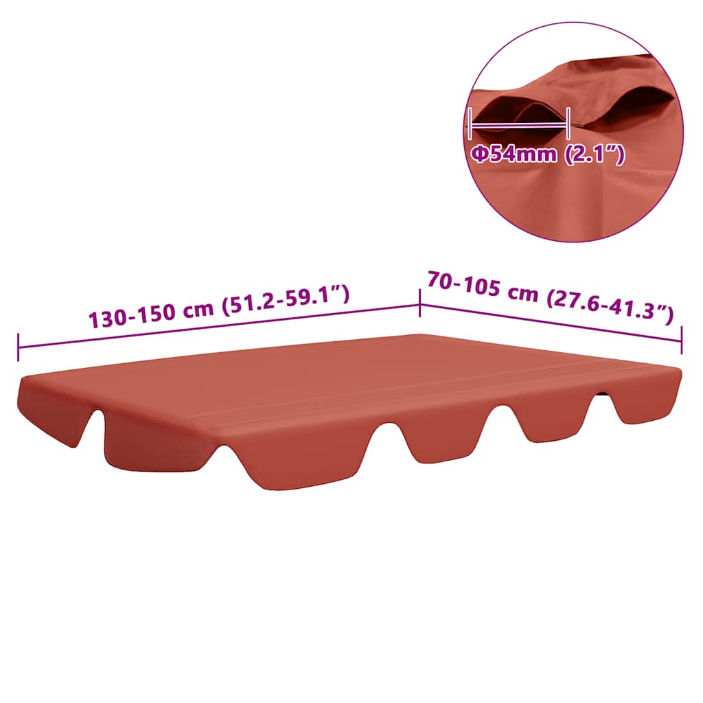 Baldacchino per Dondolo Giardino Terracotta 150/130x105/70 cm