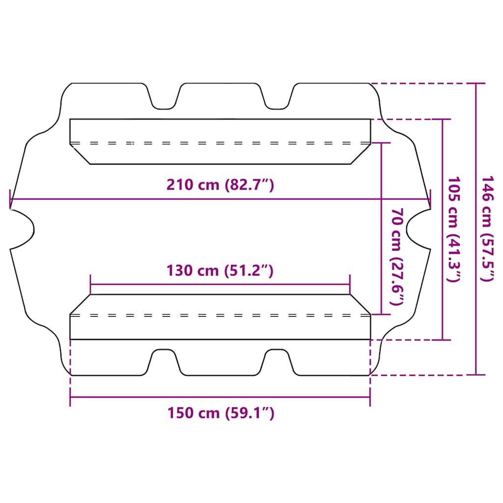 Baldacchino per Dondolo Giardino Terracotta 150/130x105/70 cm