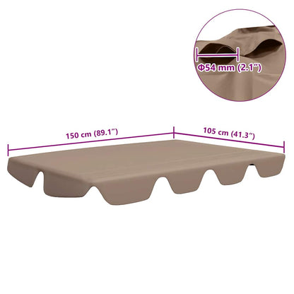 Baldacchino per Dondolo Giardino Tortora 150/130x105/70 cm