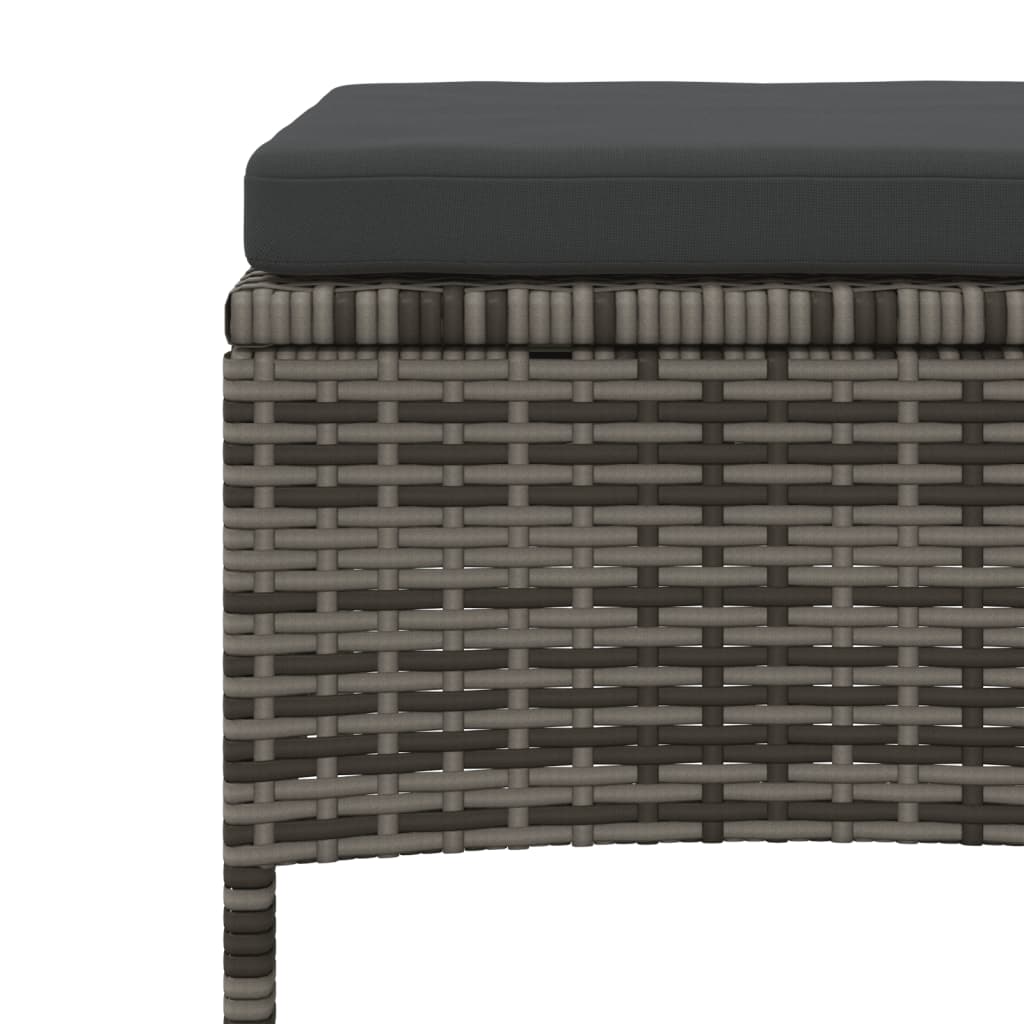 Divano da Giardino a 2 Posti Tavolino e Pouf Polyrattan Grigio | homemem39