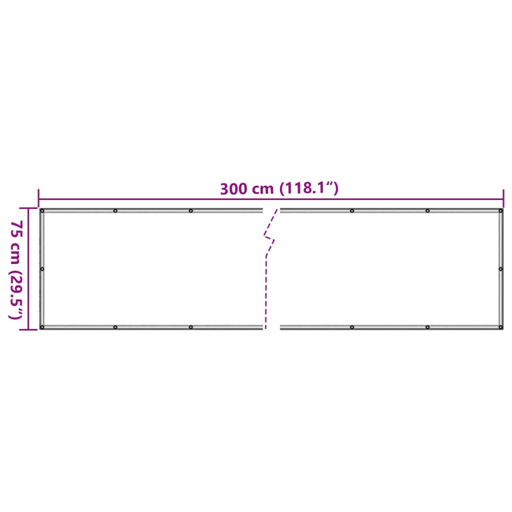 Paravento da Balcone Antracite 75x300 cm in Tessuto Oxford - homemem39