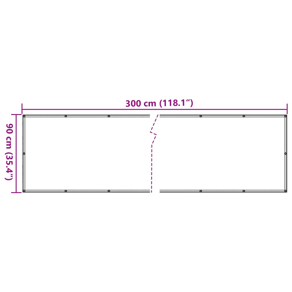 Paravento da Balcone Antracite 90x300 cm in Tessuto Oxford - homemem39