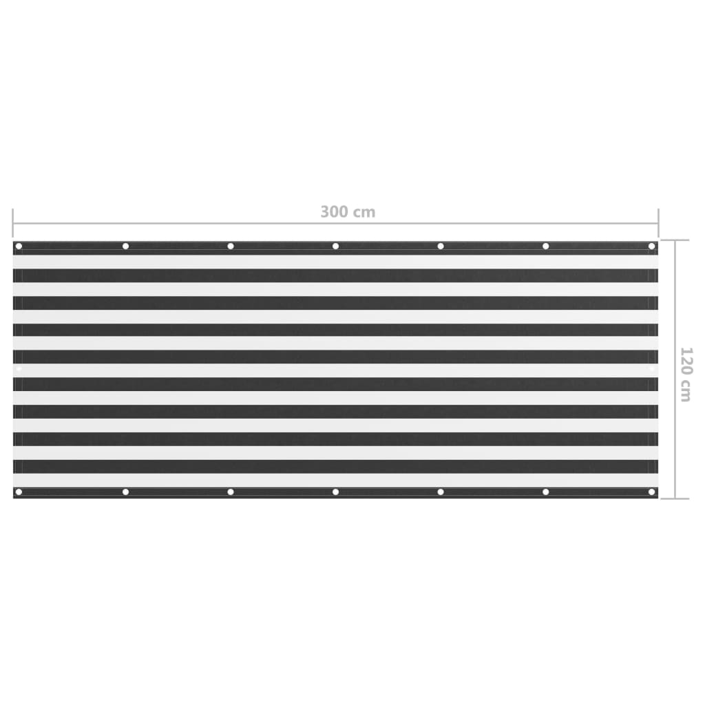 Paravento Balcone Antracite e Bianco 120x300 cm Tessuto Oxford | homemem39