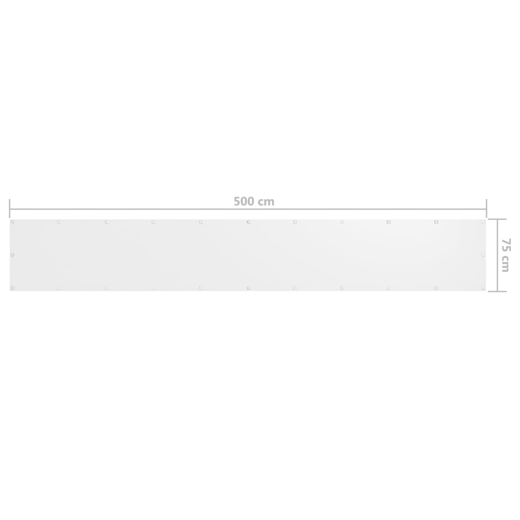 Paravento Balcone Bianco 75x500 cm in Tessuto Oxford - homemem39