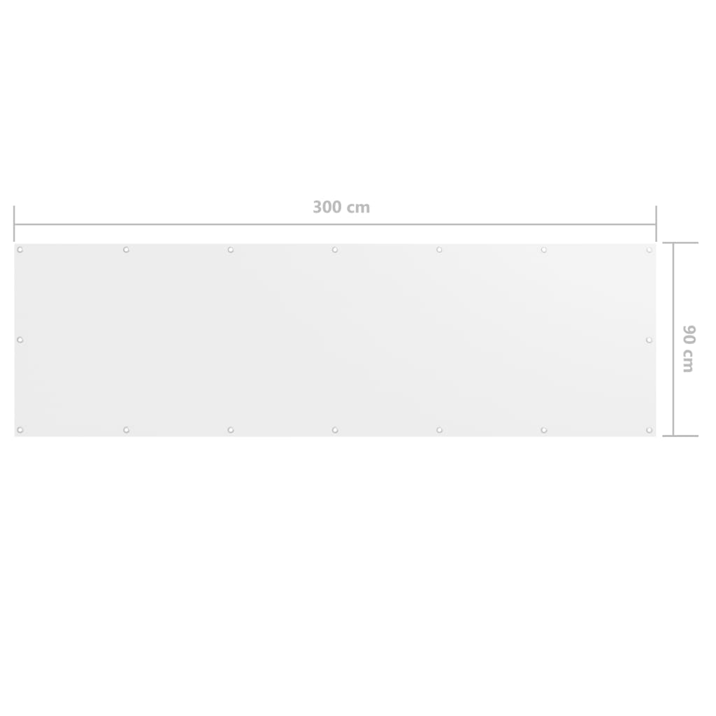 Paravento da Balcone Bianco 90x300 cm in Tessuto Oxford | homemem39