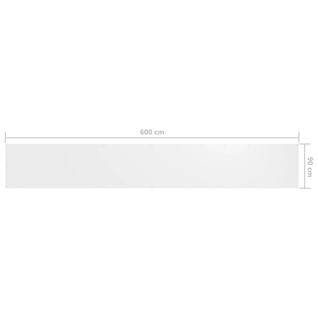 Paravento da Balcone Bianco 90x600 cm in Tessuto Oxford | homemem39