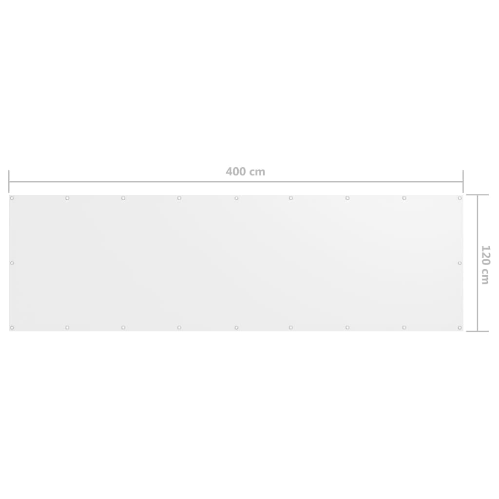 Paravento Balcone Bianco 120x400 cm Tessuto Oxford | homemem39