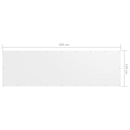 Paravento Balcone Bianco 120x400 cm Tessuto Oxford - homemem39