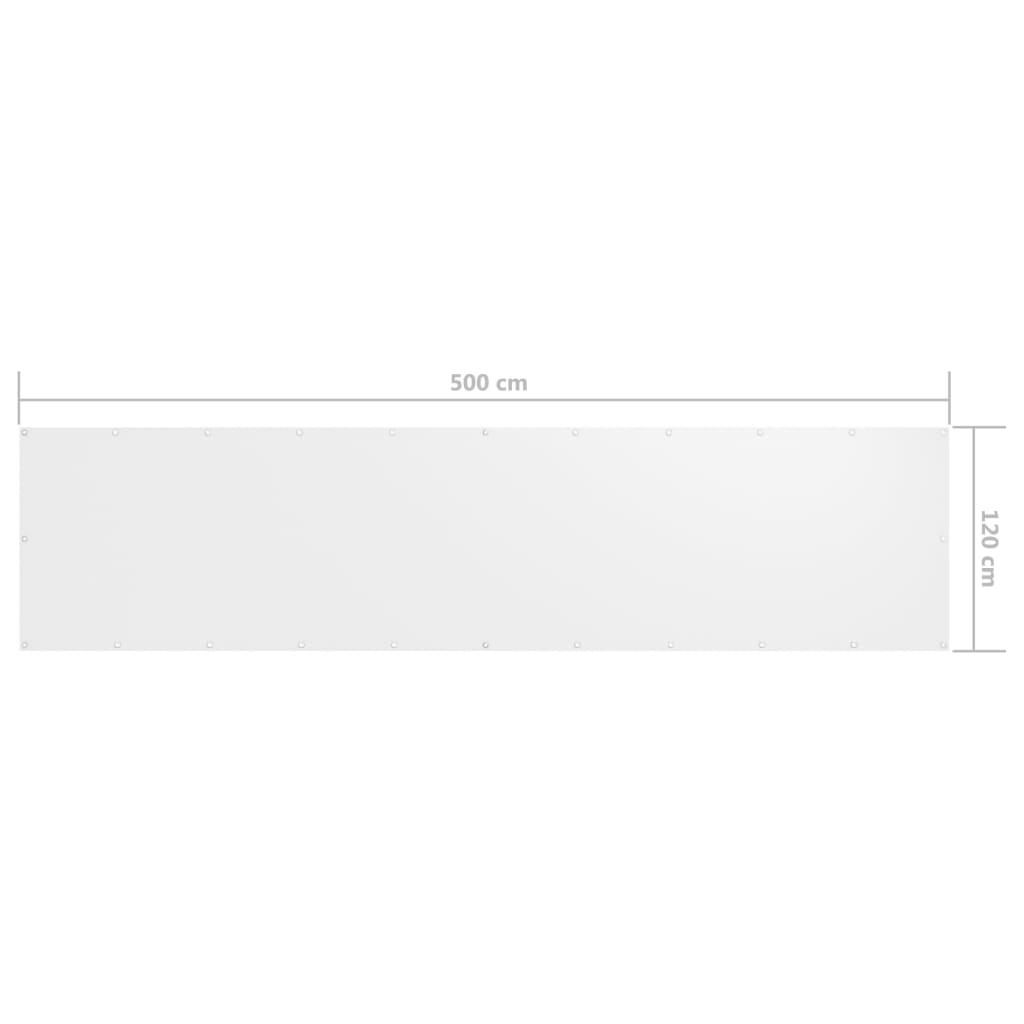 Paravento Balcone Bianco 120x500 cm in Tessuto Oxford | homemem39