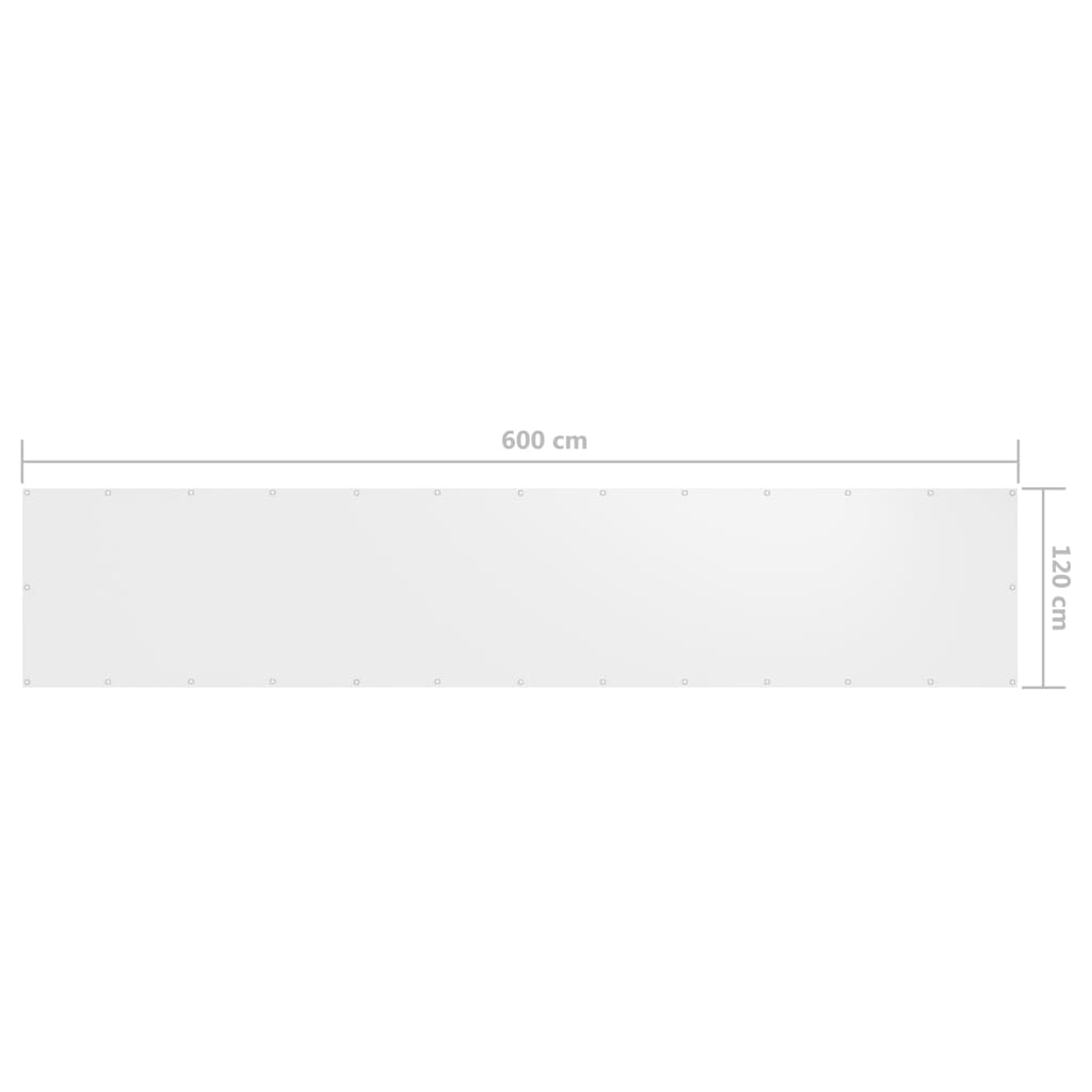 Paravento Balcone Bianco 120x600 cm in Tessuto Oxford - homemem39