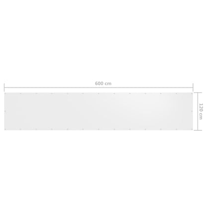 Paravento Balcone Bianco 120x600 cm in Tessuto Oxford - homemem39