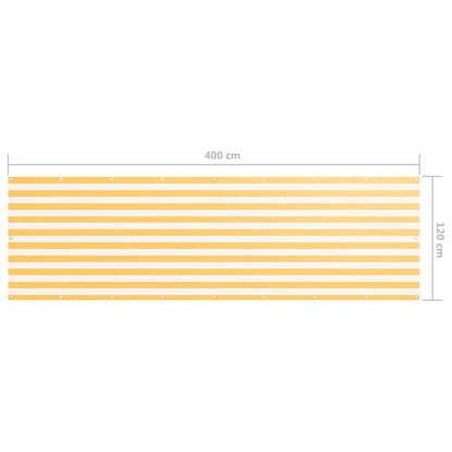 Paravento Balcone Bianco e Giallo 120x400 cm Tessuto Oxford - homemem39