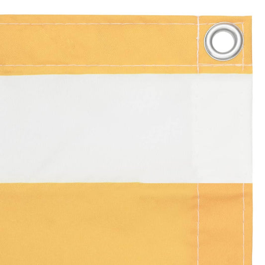 Paravento Balcone Bianco e Giallo 120x500 cm Tessuto Oxford - homemem39