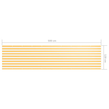 Paravento Balcone Bianco e Giallo 120x500 cm Tessuto Oxford | homemem39