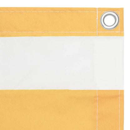 Paravento Balcone Bianco e Giallo 120x600 cm Tessuto Oxford | homemem39