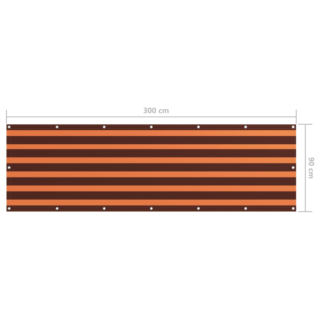 Paravento Balcone Arancione e Marrone 90x300 cm Tessuto Oxford | homemem39