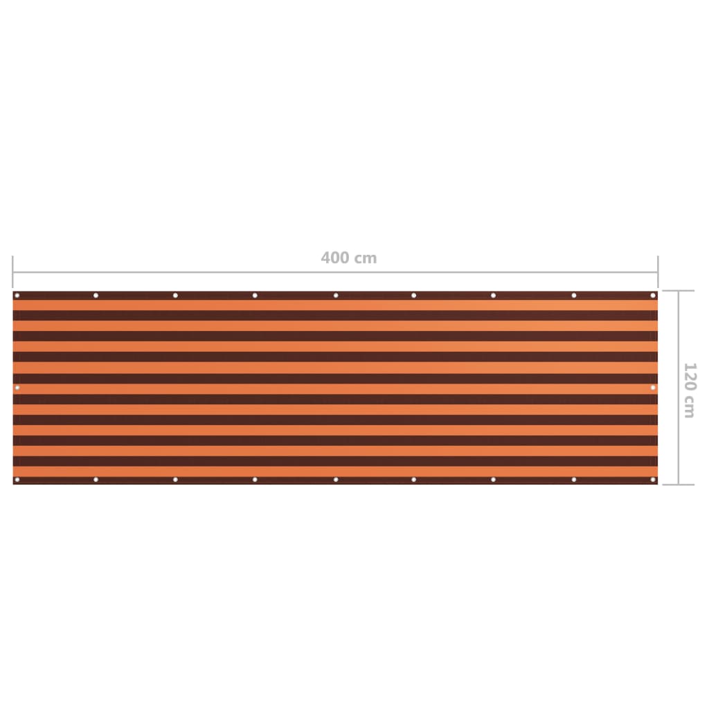 Paravento Balcone Arancione e Marrone 120x400 cm Tessuto Oxford | homemem39