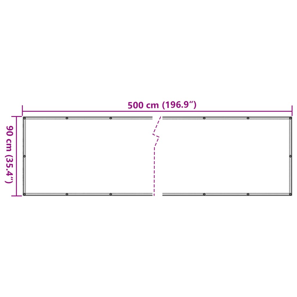 Paravento da Balcone Beige 90x500 cm in Tessuto Oxford | homemem39