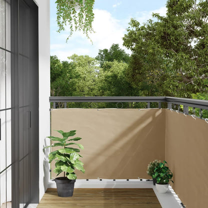 Paravento da Balcone Beige 90x500 cm in Tessuto Oxford | homemem39