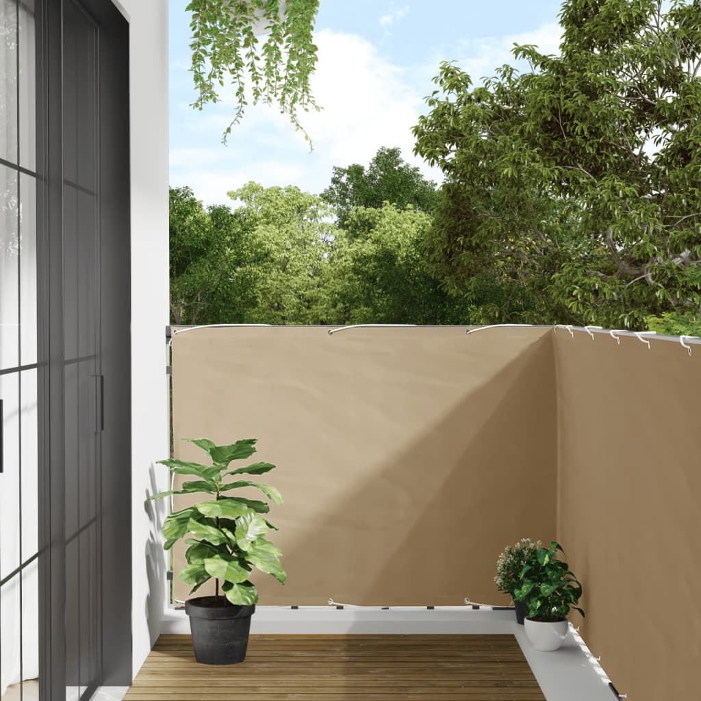 Paravento Balcone Beige 120x400 cm Tessuto Oxford