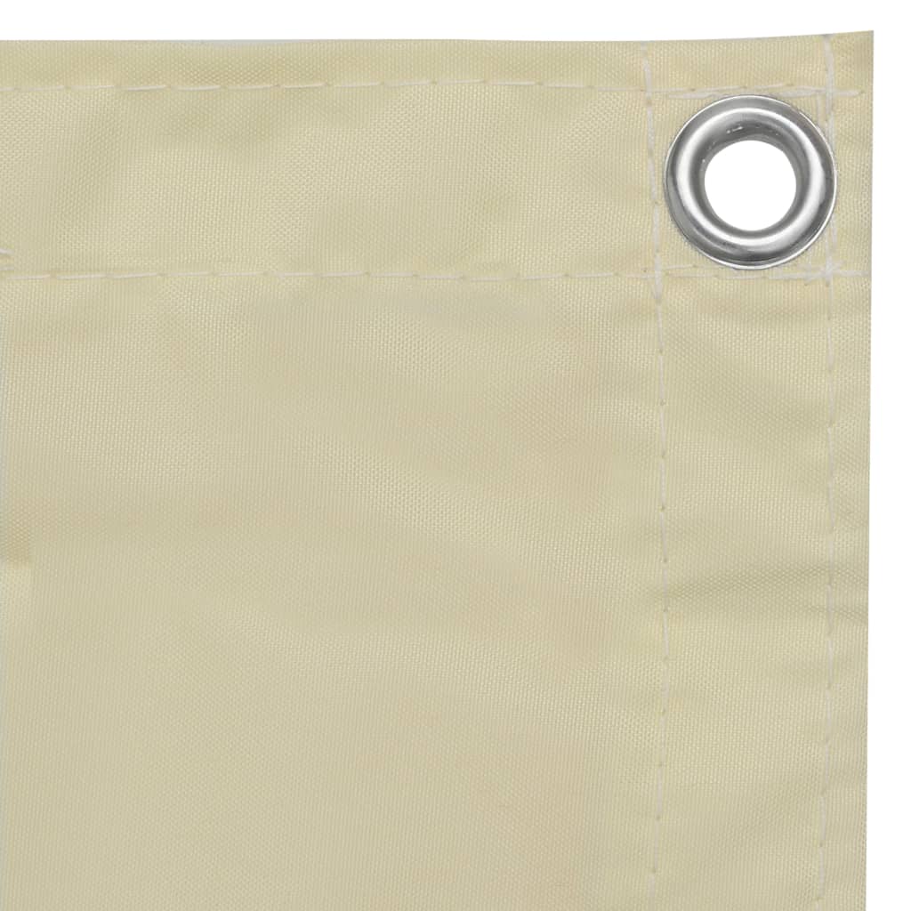 Paravento da Balcone Crema 120x500 cm Tessuto Oxford - homemem39