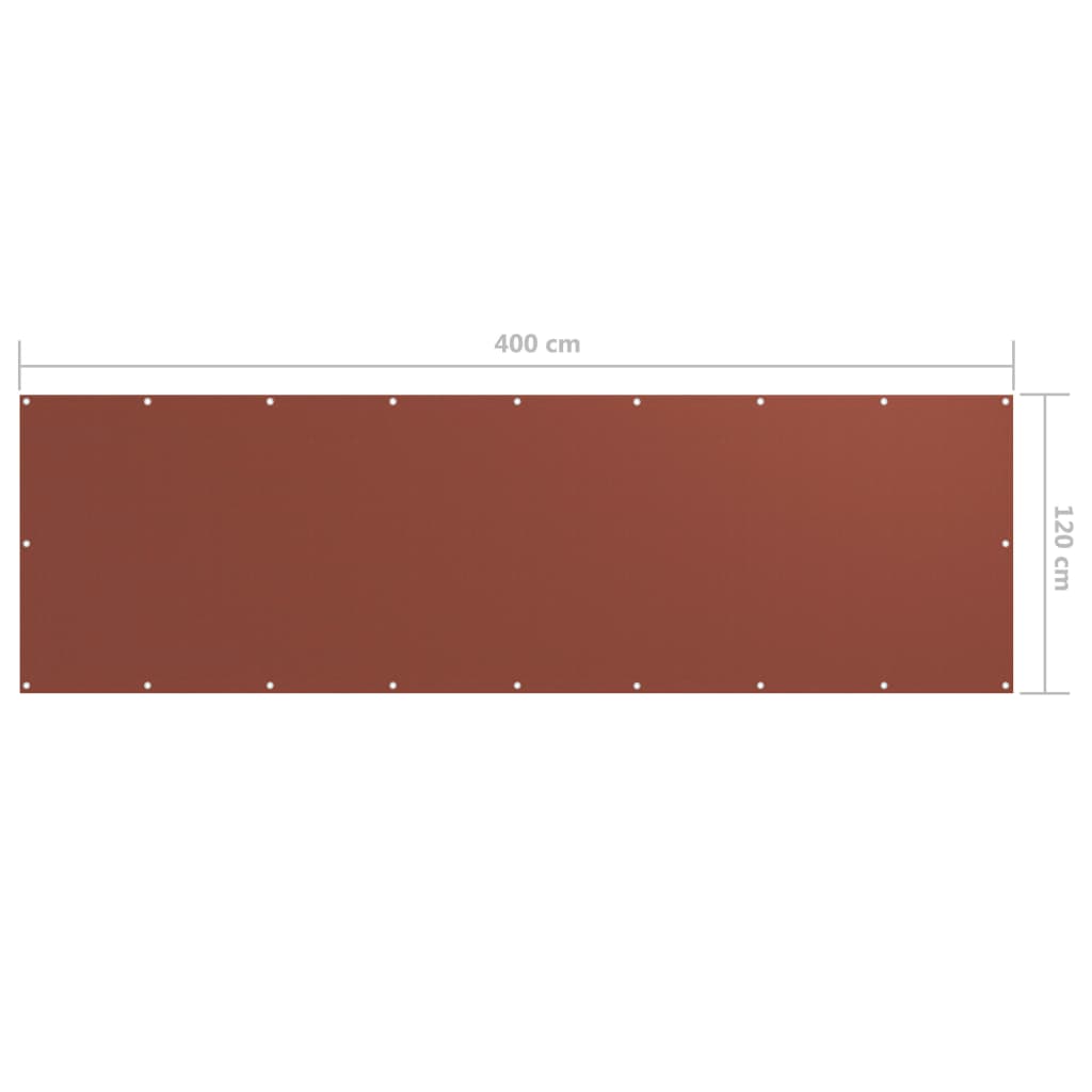 Paravento da Balcone Terracotta 120x400 cm Tessuto Oxford | homemem39