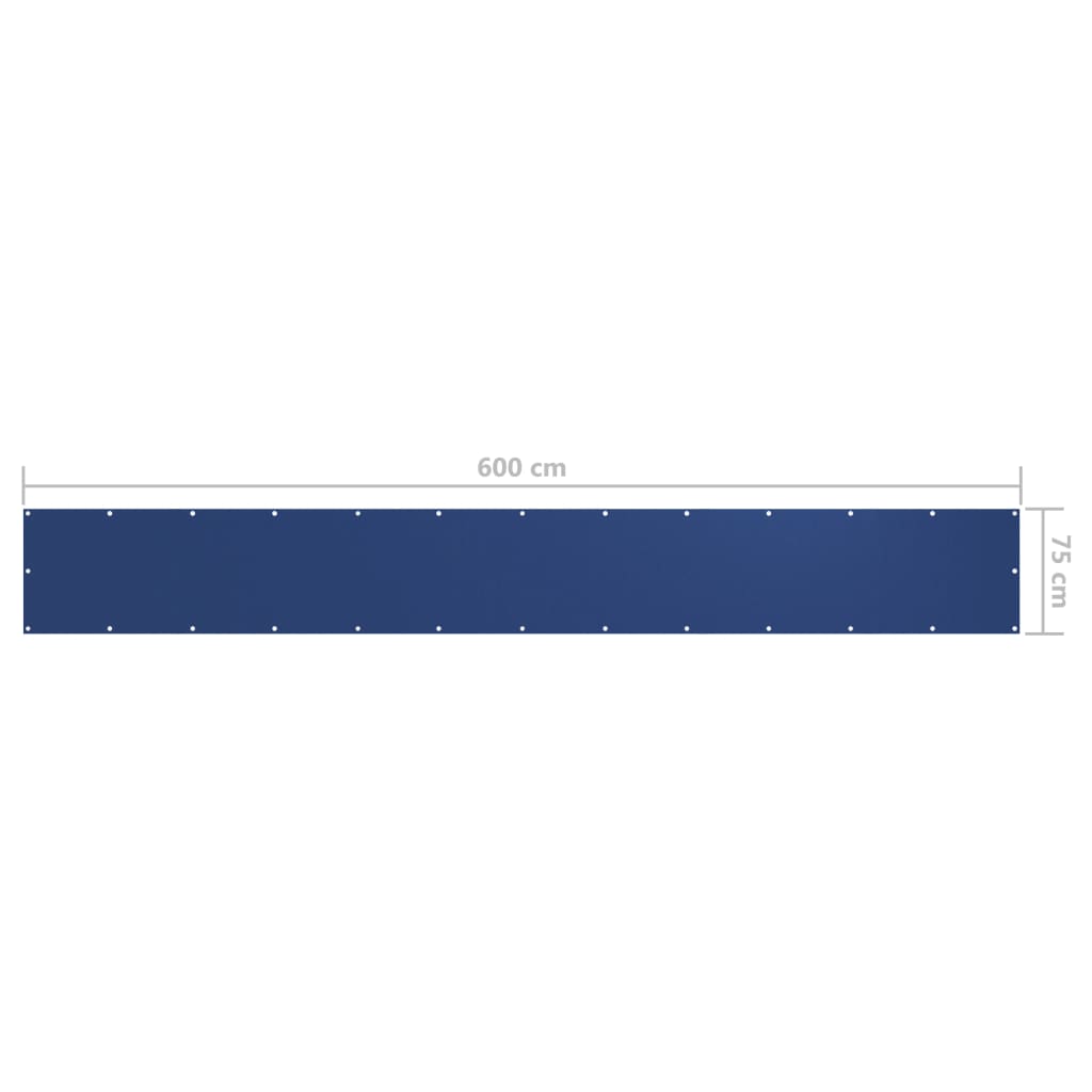 Paravento da Balcone Blu 75x600 cm in Tessuto Oxford | homemem39