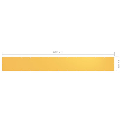 Paravento da Balcone Giallo 75x600 cm in Tessuto Oxford | homemem39