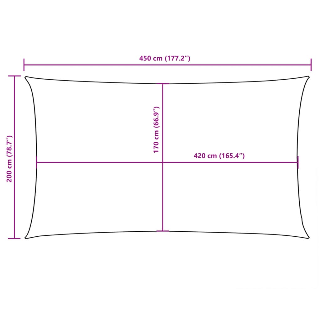 Parasole a Vela Oxford Rettangolare 2x4,5 m Antracite - homemem39