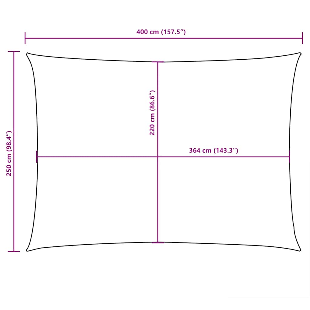 Parasole a Vela Oxford Rettangolare 2,5x4 m Antracite | homemem39