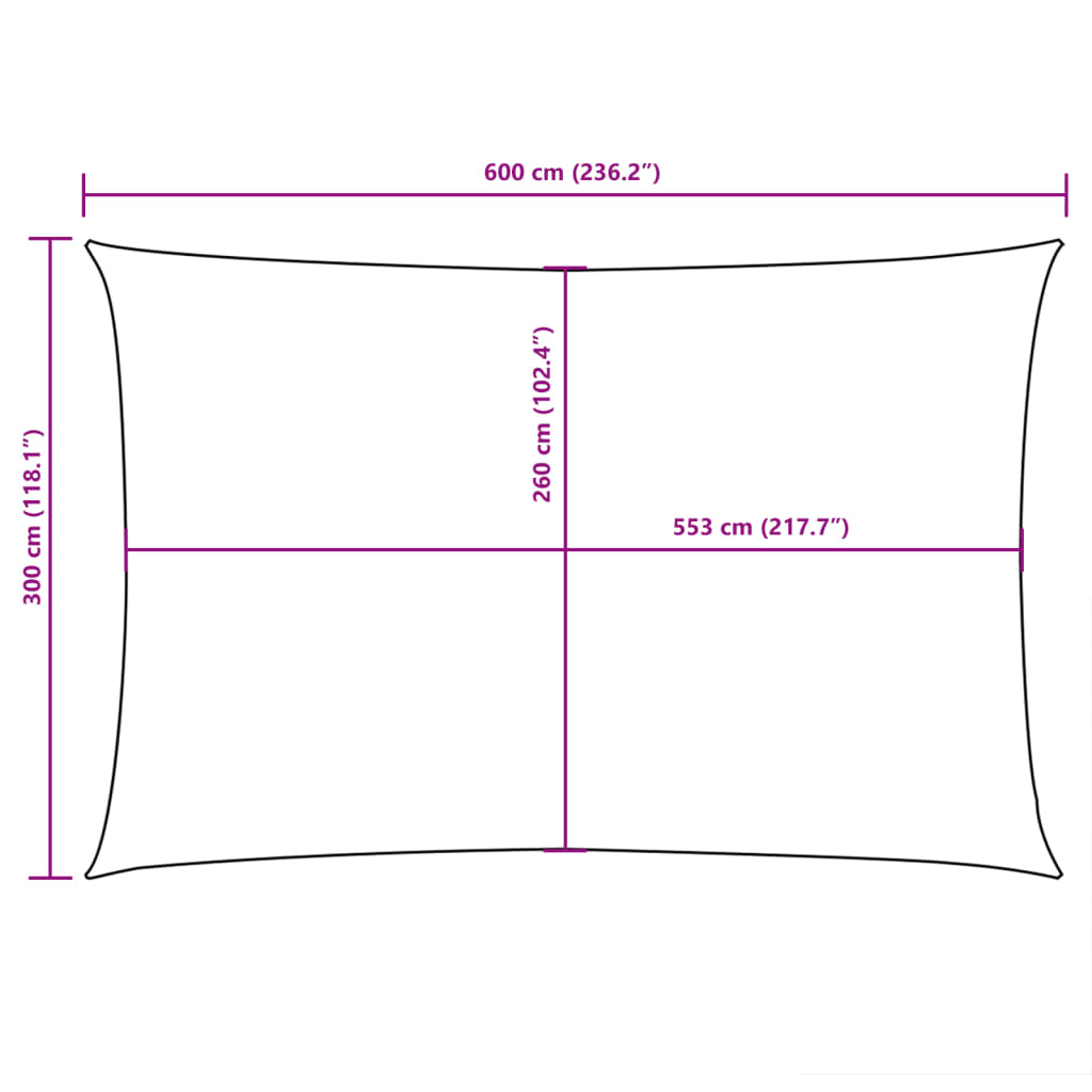 Parasole a Vela Oxford Rettangolare 3x6 m Antracite | homemem39