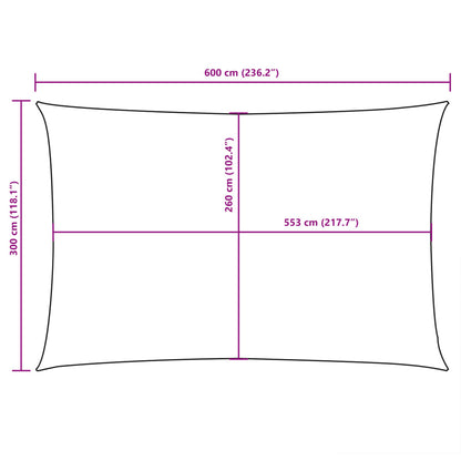 Parasole a Vela Oxford Rettangolare 3x6 m Antracite | homemem39