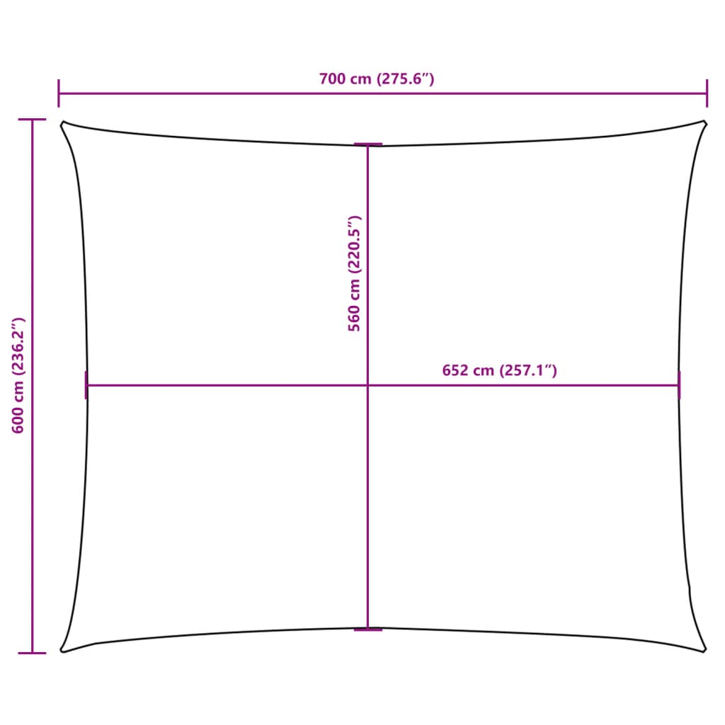 Parasole a Vela Oxford Rettangolare 6x7 m Antracite - homemem39