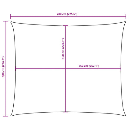 Parasole a Vela Oxford Rettangolare 6x7 m Antracite - homemem39