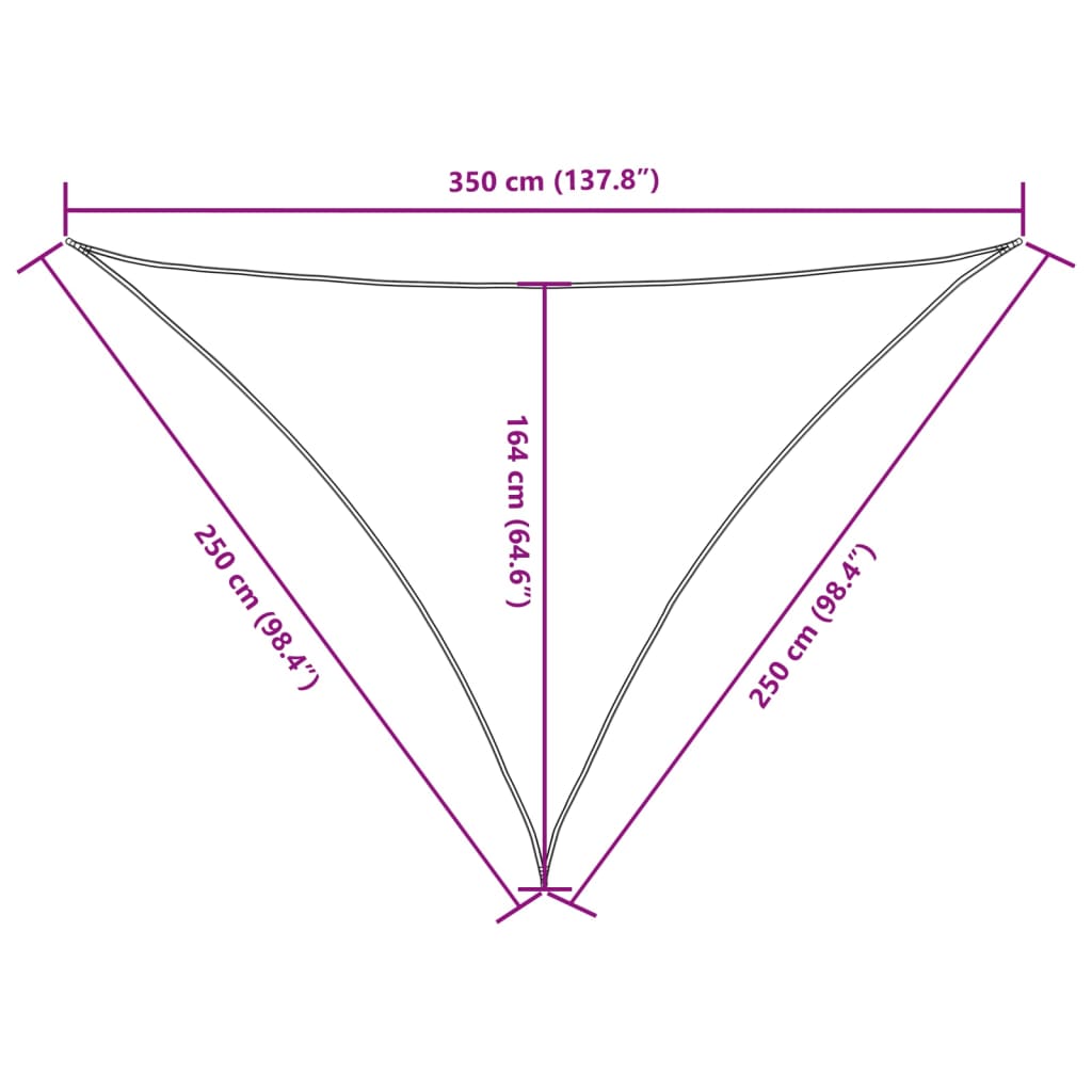 Parasole a Vela Oxford Triangolare 2,5x2,5x3,5 m Antracite | homemem39